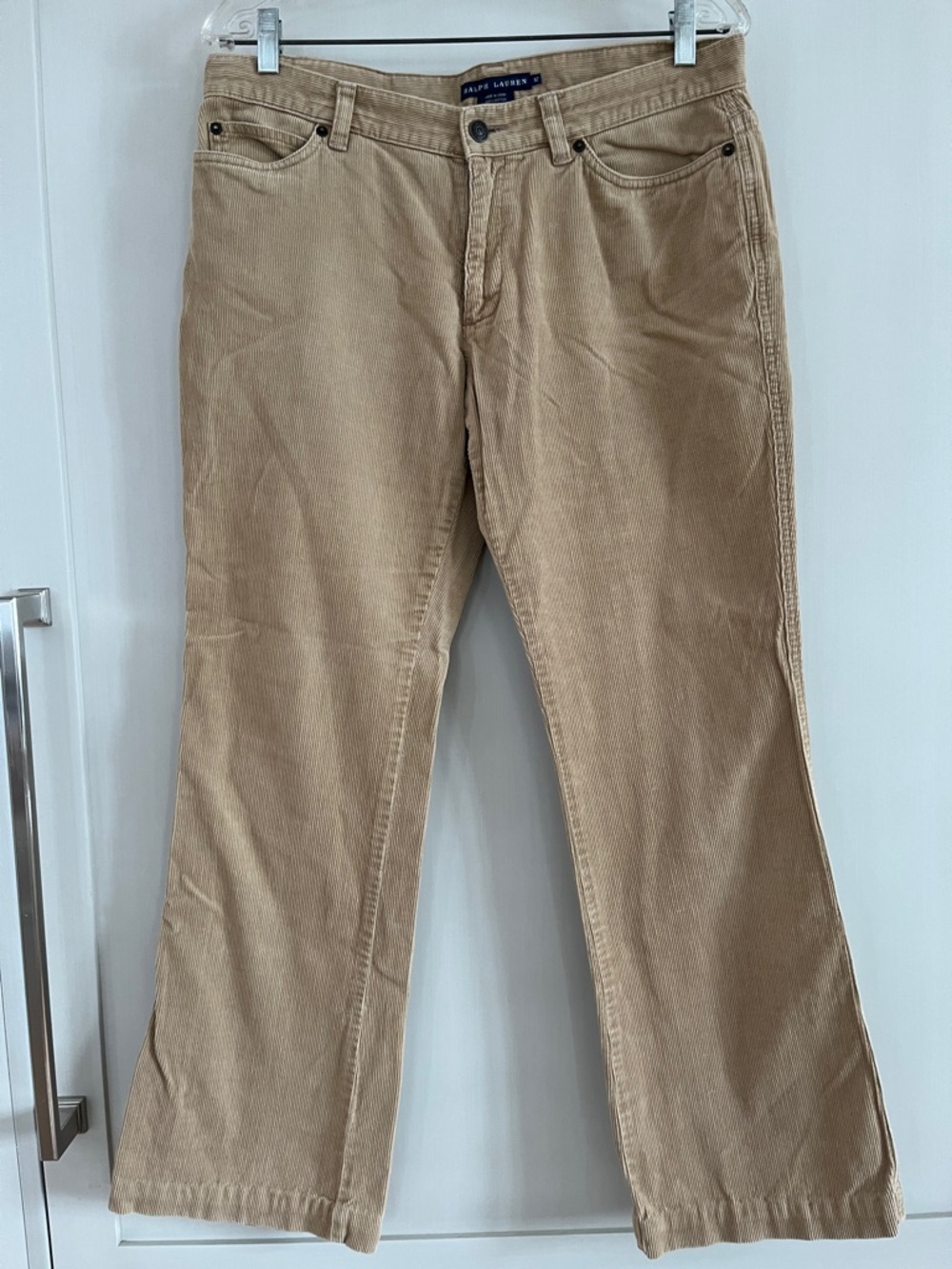 Ralph Lauren Tan pinwhale midrise Corduroy Straight Leg Jeans